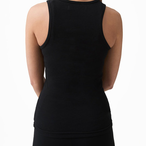 Camiseta sin mangas de algodón/spandex acanalada, transpirable, de secado rápido y ecológica para mujer, cuello redondo, corte regular, ideal para verano. - Product Image 5