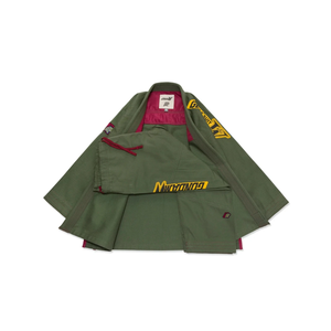 Kimono de Jiu-Jitsu Brésilien en Coton Sergé Perlé Vert Olive 450 GSM avec Sac de Transport – Uniforme de Compétition et d'Entraînement – Personnalisation OEM - Product Image 3