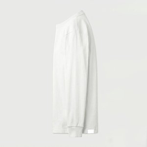 Women's 100% Cotton Long-Sleeved Regular Fit Knitted <b>Plain</b> Dyed T-Shirt Eco-Friendly <b>White</b> Tops Solid Breathable Anti-Wrinkle - Product Image 6