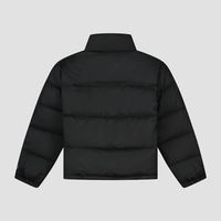 Veste matelassée noire surdimensionnée pour homme, col montant, fermeture éclair, manteau d'hiver, fabricant en gros