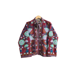 Indian Velvet Jacket Uzbek Embroidery Short Jacket <b>Coat</b> Unisex Winter Jacket With Two Side Pocket Boho Chic Jacket - Product Image 1