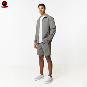 Ensemble veste et short de sport légers pour homme, veste zippée, ensemble deux pièces décontracté, coupe-vent personnalisé - Product Image 1