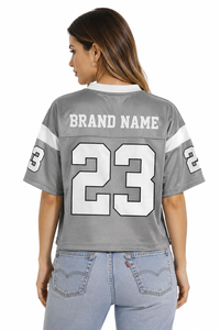 Camiseta Deportiva de Corte Holgado para Mujer, Logotipo Personalizado, Producción OEM al por Mayor, Jersey de Fútbol Americano, Estilo Ligero para Juego - Product Image 2