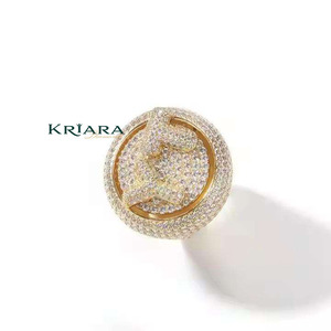 Bague en argent 925 et or massif 18 carats pour femme, diamants de laboratoire taille brillant ronde, bijoux de fiançailles de luxe - Product Image 1