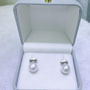 Exquisite Light Luxury Women's 8.5-9mm Round Freshwater <b>Pearl</b> <b>Earrings</b> Almost Flawless with Pure <b>Silver</b> Accents - Product Image 2