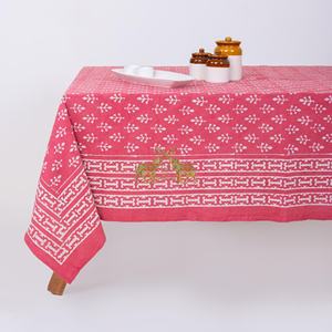 Nouvelle arrivée : Nappe en coton imprimée à la main avec motifs floraux indiens Dabu, design de bordure, nappe de table - Product Image 3