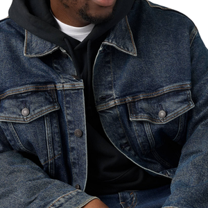 Veste en jean pour hommes grande taille, tissu en gros, personnalisable, échantillon gratuit, meilleure qualité - Product Image 2