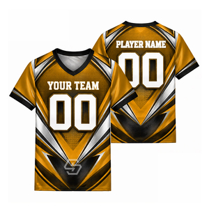 Camiseta de Fútbol Sublimada con Diseño Personalizado al por Mayor, Cuello en V, 100% Poliéster, Unisex para Adultos, Absorbe la Humedad, Logotipo Personalizado - Product Image 3