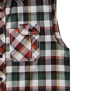 Prix raisonnable Nouvelle arrivée Chemise à carreaux sans manches pour homme, Chemises boutonnées style cowboy, Chemises sans manches de performance musculaire - Product Image 5