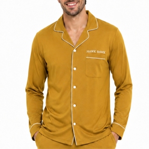Pyjama décontracté pour homme à manches courtes, style utilitaire, avec boutons sur le devant et poches, idéal pour dormir - Product Image 4