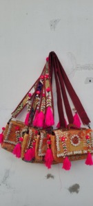Handmade Vintage Bohemian Banjara <b>Bags</b> Tribal Embroidery Antique Mirror <b>Work</b> Cotton Fabric ZIP Closure-Lady Fashion Shoulder - Product Image 6