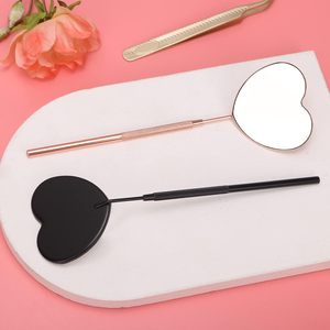 <b>Lightweight</b> Coatomistic Heart Shape Eyelash <b>Mirrors</b> Metal Handle Lash Extension Accessories for Personal & Parlor Use - Product Image 5