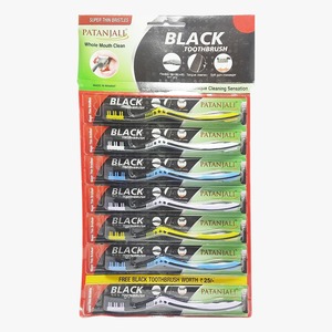 Lot de brosses à dents Patanjali Advanced Hygiene à manche noir avec poignée ergonomique et protection renforcée des dents - Product Image 3