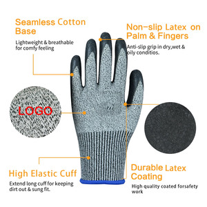 Guantes de Seguridad Duraderos y Económicos, Resistentes a Cortes, de Buena Calidad, Recubiertos de Goma, Industriales, de Látex - Product Image 2