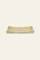 Plateau rectangulaire artisanal en nacre, plateau de service décoratif de luxe, plateau incrusté de coquillages pour la décoration de la maison, table à manger, hôtel