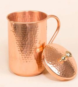 Ensemble de carafes en cuivre pour une organisation structurée de la cuisine, service d'eau, ensemble métallique avec verres, durable, réutilisable, cuisine, salle à manger - Product Image 4