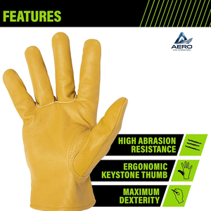 Guantes de Trabajo de Cuero Amarillo Resistentes, Flexibles y Duraderos para Protección de Manos en Almacenes y Mantenimiento General - Product Image 5