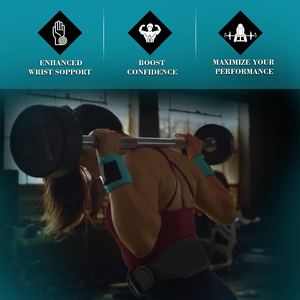 Bandes de maintien réglables en nylon avec fermeture Velcro pour la musculation, unisexe, bleu - Product Image 3