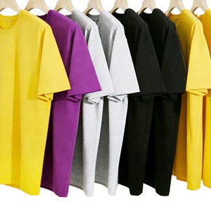 Camisetas Casuales de Color Sólido de Algodón Puro de 180 g/m² con Bordado de Logotipo Personalizado OEM a Precio de Fábrica en Bangladesh - Product Image 1