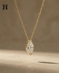 Minimalist Marquise Cut Diamond <b>Pendant</b> Necklace in 14k/18k <b>Solid</b> <b>Gold</b>, Fine Jewelry for Women - Product Image 1