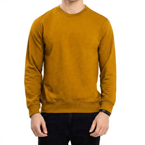 Sudadera de Cuello Redondo para Hombre, Color Sólido, Corte Regular, Tejido de Algodón, Informal, para Otoño - Product Image 2