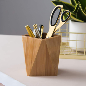 Porte-stylos en bois pour outils d'écriture, organiseur de stylos/crayons en bois, forme carrée - Product Image 4