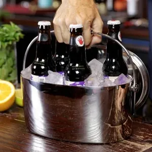 Luxury Aluminium <b>Ice</b> <b>Bucket</b> Handmade Decorative Hammered Finish Beverage Cooling Eco-Friendly Tabletop Use Modern Design ZAHID - Product Image 2