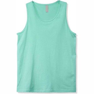 Men's Mint <b>Green</b> O-Neck Solid Knitted Casual Tank <b>Top</b> Plain Dyed Breathable <b>Vest</b> - Product Image 1