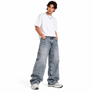 Jeans Anchos Vintage Lavados para Mujer y Hombre, Pantalones de Mezclilla de Corte Holgado, Ropa Retro Urbana, Venta al Por Mayor de Fábrica - Product Image 1