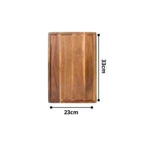 Planche à découper rectangulaire en bois d'acacia écologique 23 cm x 33 cm, antidérapante, lavable au lave-vaisselle, emballage individuel - Product Image 4