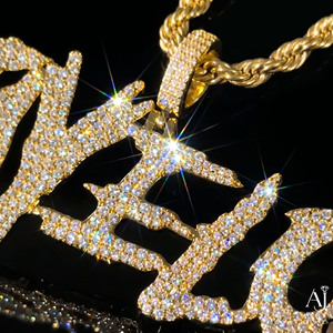 จี้เพชรโมอิสซาไนต์ชุบทองคำขาวโรสโกลด์แบบกำหนดชื่อได้จาก AARVA JEWELS สร้อยคอจี้ตัวอักษรฮิปฮอปประดับเพชร พร้อมใบรับรอง - Product Image 6