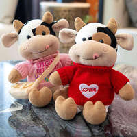 Peluche Vache Mignonne Ultra Douce, Mascotte de l'Année du Bœuf, Cadeau de Nouvel An et d'Anniversaire, Lavable, Anti-stress, Stock Fournisseur en Gros