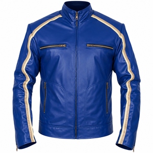 Mens Casual <b>Leather</b> <b>Jacket</b> Stand Collar <b>Winter</b> High Quality Custom Plus Size Zipper Front Nonwoven Reversible Eco Friendly Style - Product Image 5