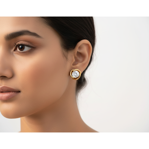 Boucles d'oreilles clous en or jaune 10 carats pour femme, diamants de laboratoire certifiés IGI, taille brillant 0,32 ct, design spirale minimaliste pour usage quotidien - Product Image 5
