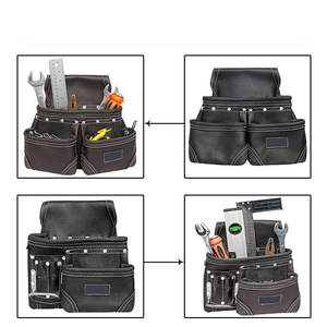 Premium Leather <b>Tool</b> <b>Belt</b> With Multiple Pockets And Organizer For Carpentry And Construction Use - Product Image 6
