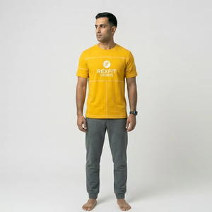 เสื้อยืดคอกลมผู้ชายแบบสบายๆ สั่งทำโลโก้ได้ ขายส่ง ผ้าฝ้าย 100% แขนสั้น พิมพ์ลาย คุณภาพสูง ป้องกันขนร่วง ผลิตอย่างดี - Product Image 1