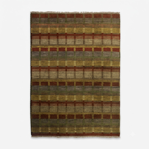 Tapis en laine écologique, antidérapant, tufté à la main, à motifs géométriques et à rayures, aux tons terreux, beige moutarde olive, pour salon - Product Image 1
