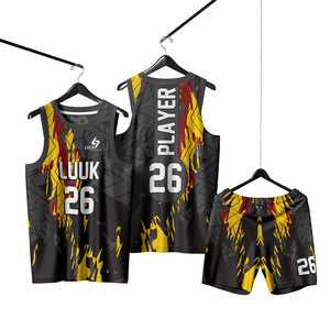 Ensemble de maillot et short de basketball sublimé sans manches, anti-transpiration, impression personnalisée, unisexe, pour adulte, tenue de sport - Product Image 6