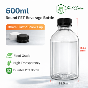 400ml PET Plastic <b>Bottle</b> with 38mm Neck for Juice <b>Smoothie</b> Drink Packaging Silk Screen Printing - Product Image 6