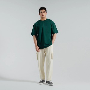 Camiseta unisex oversize de corte holgado con hombros caídos, color liso, manga corta, estilo casual, de algodón, para streetwear. - Product Image 4