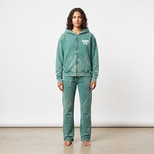 Conjunto Deportivo Vintage para Mujer, Estilo Desgastado con Lavado Ácido, Sudadera con Capucha de Algodón, Pantalones Deportivos con Cierre, Ropa Casual Urbana, Prendas con Logotipo Personalizado - Product Image 1