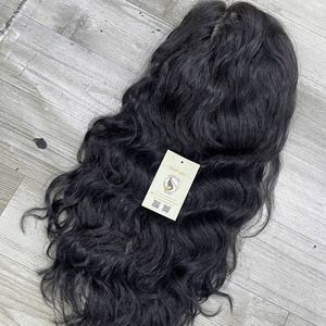 Premium Glueless Vietnamese Human Hair HD Lace Closure Raw Vietnamese Hair Natural <b>Black</b> Swiss <b>Wigs</b> with Natural Wavy - Product Image 5