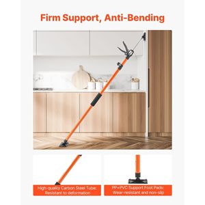 Set da 4 Aste di Supporto Telescopiche in Acciaio da 45,7-114,2 Pollici, Sistema di Supporto Regolabile a 3° Mano, Ancoraggi per Cartongesso, Palo di Supporto per Armadietti - Product Image 6