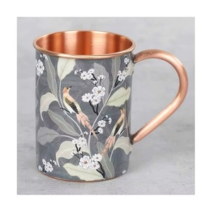 Mug à Moscow Mule haut de gamme pour hôtels/restaurants, en cuivre de qualité supérieure, style bohème, avec impressions de logo. - Product Image 5