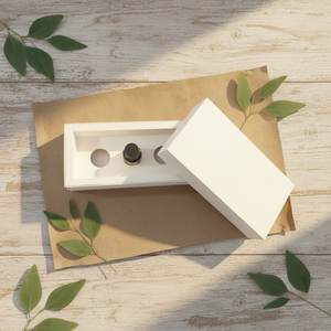 Caja de Embalaje Cosmético Ecológica de Cartón Kraft Natural con Recubrimiento UV y Laminado Mate |   Caja Rígida con Relieve y Forro de Esponja - Product Image 4