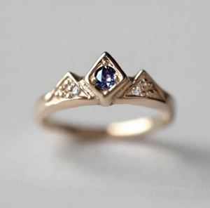 Anillo de compromiso y boda de lujo Eclipse Tiara Alexandrite chapado en oro de 14K con engaste de puntas para ocasiones festivas - Product Image 3