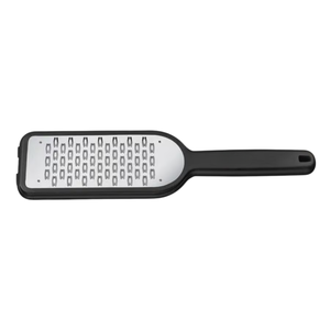 Râpe de cuisine noire portative en acier inoxydable avec lame tranchante, poignée ergonomique et couvercle pour râper le fromage, les légumes et les fruits - Product Image 4