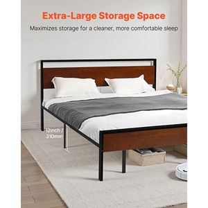 Vua Kích Thước 14 Inch Kim Loại Nền Tảng Khung Giường Với Đầu Giường & Dưới Giường Lưu Trữ Chất Lượng Cao Kim Loại Giường - Product Image 4