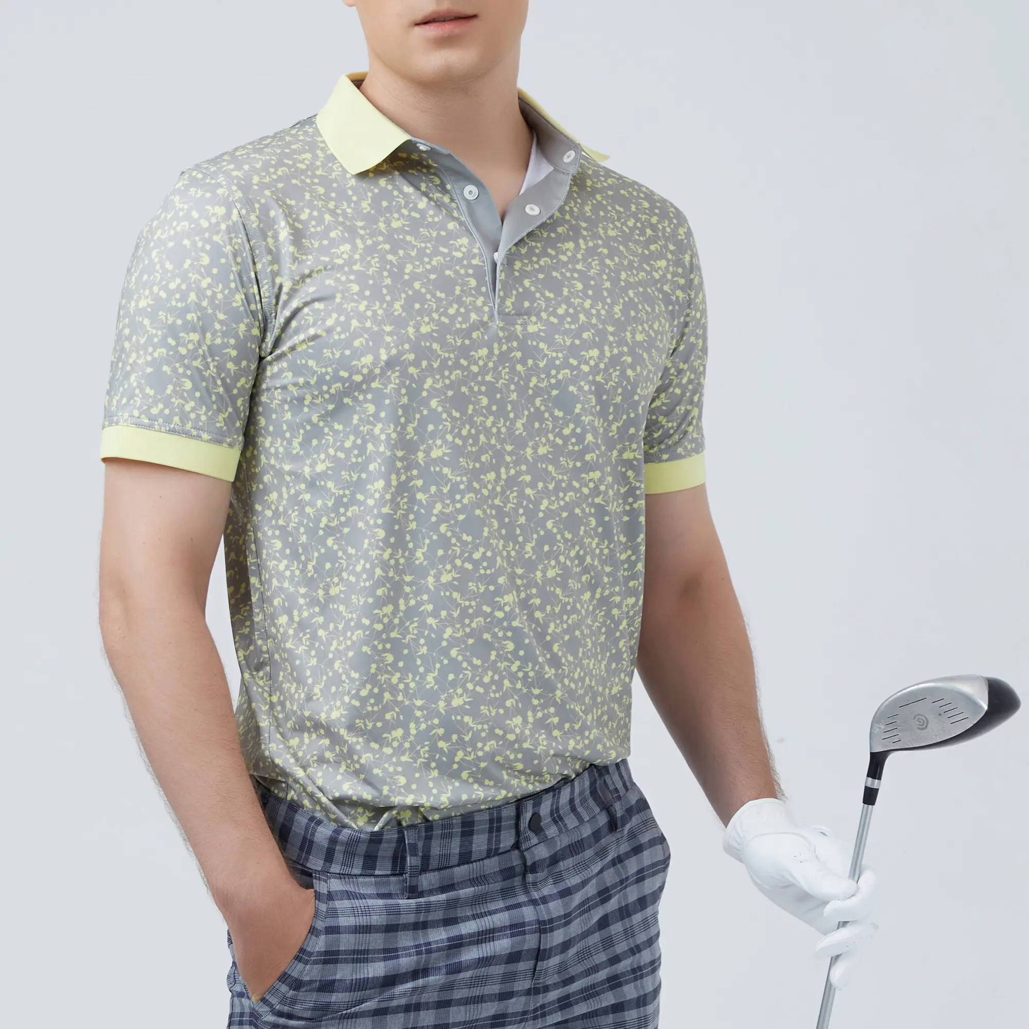 Camisas pólo de golfe para homens bordadas e estampadas personalizadas