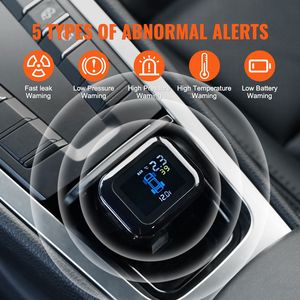 Sistema di Allarme Auto Universale Wireless, Sistema di Monitoraggio Pressione Pneumatici per Camper, Set Sensori TPMS Impermeabili con 12V 7.3 87 PSI per Rimorchio - Product Image 4